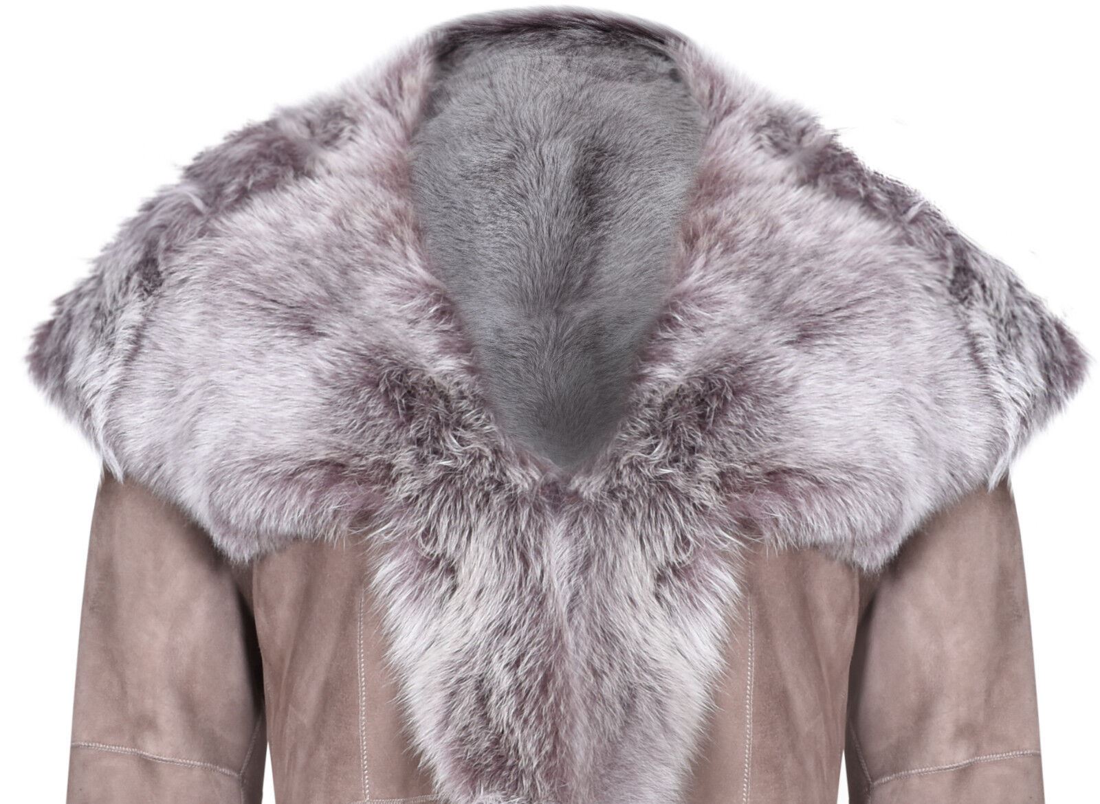 Womens Suede Toscana Sheepskin Hooded Trench Coat-Fribourg