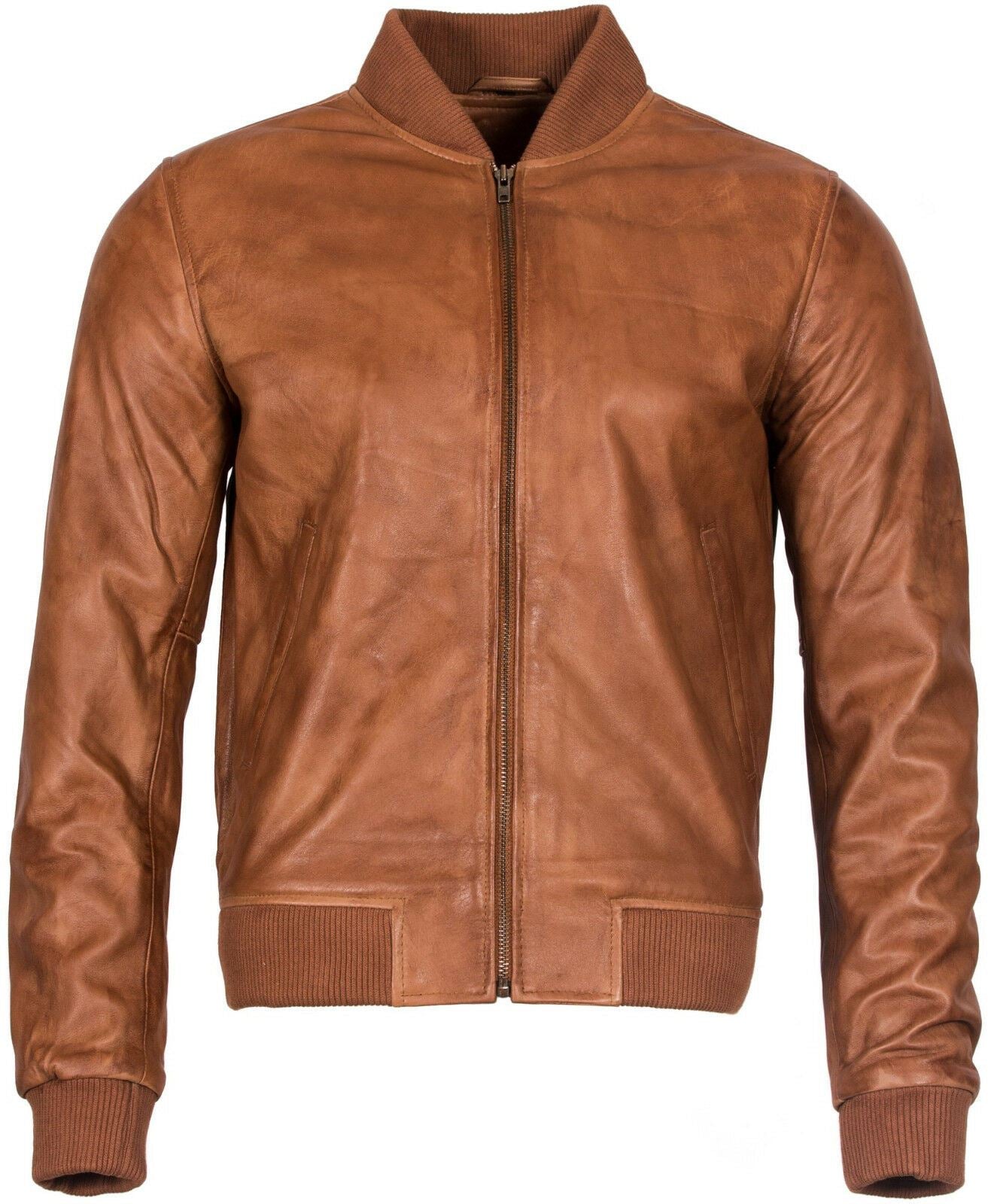Mens Retro Varsity Leather Bomber Jacket-Pretoria
