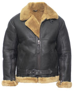 Mens RAF Sheepskin Leather Aviator Jacket-Skyfair