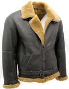 Mens RAF Sheepskin Leather Aviator Jacket-Skyfair
