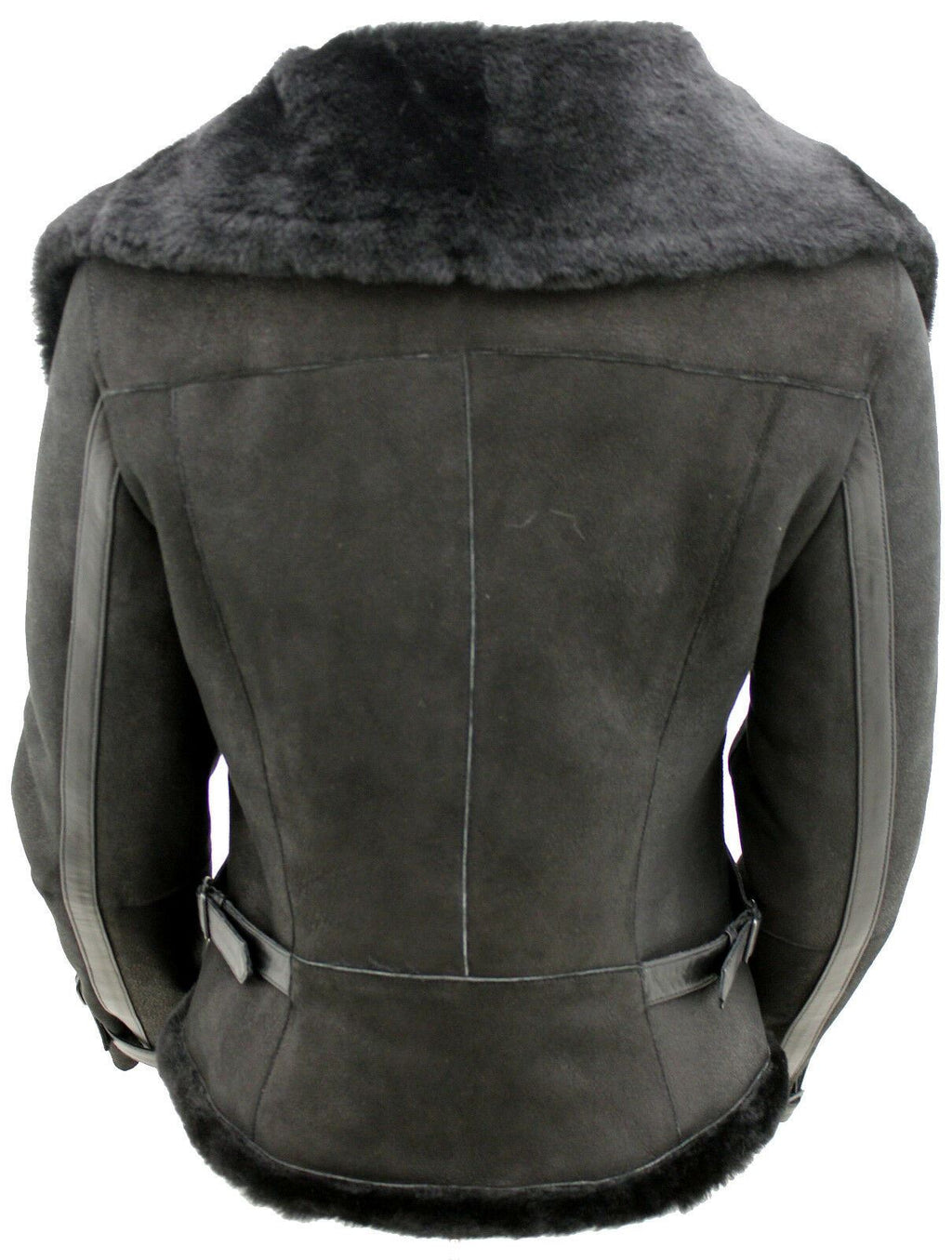 Womens Merino Sheepskin Aviator Leather Jacket-Asmara