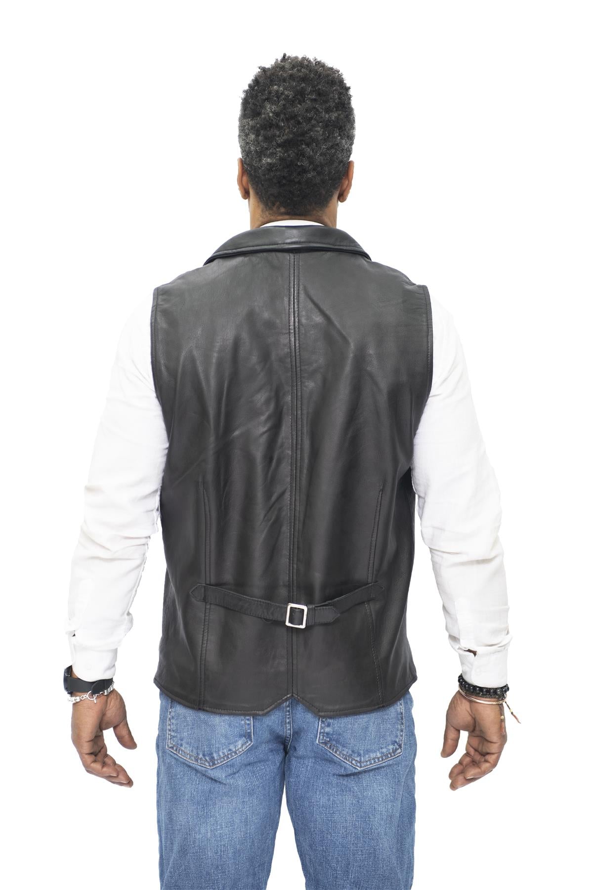 Mens Smart Classic Leather Waistcoat-Bristol