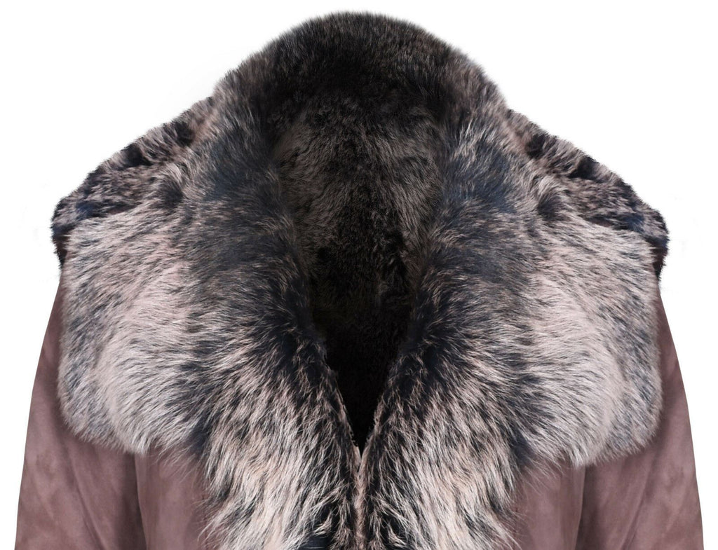 Womens Toscana Sheepskin Suede Trench Coat-Tbilisi