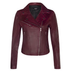 Womens Leather Classic Biker Brando Jacket-Baku