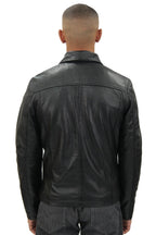 Mens Smart Classic Harrington Leather Jacket-New York