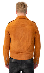 Mens Goat Suede Leather Brando Biker Jacket-Melbourne
