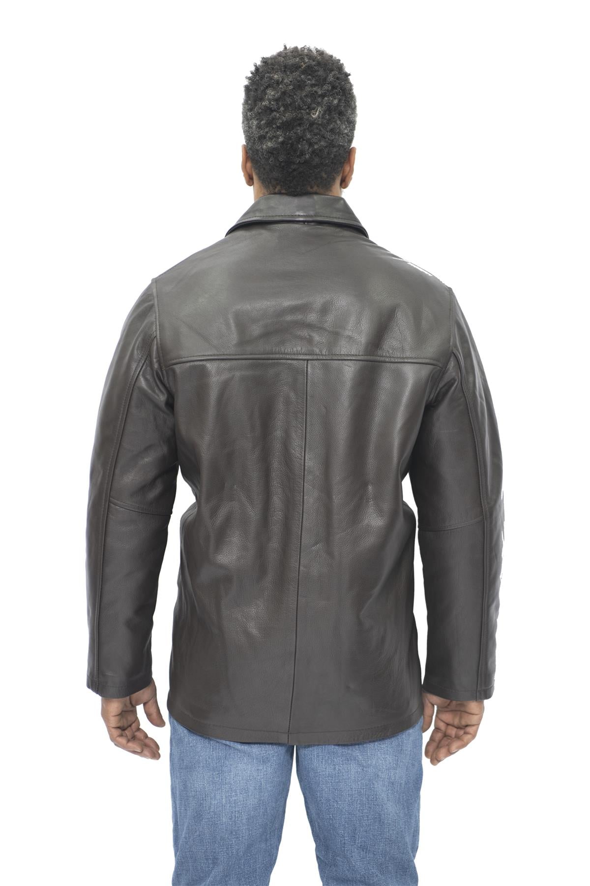 Mens Cowhide Leather Box Jacket-Mendoza