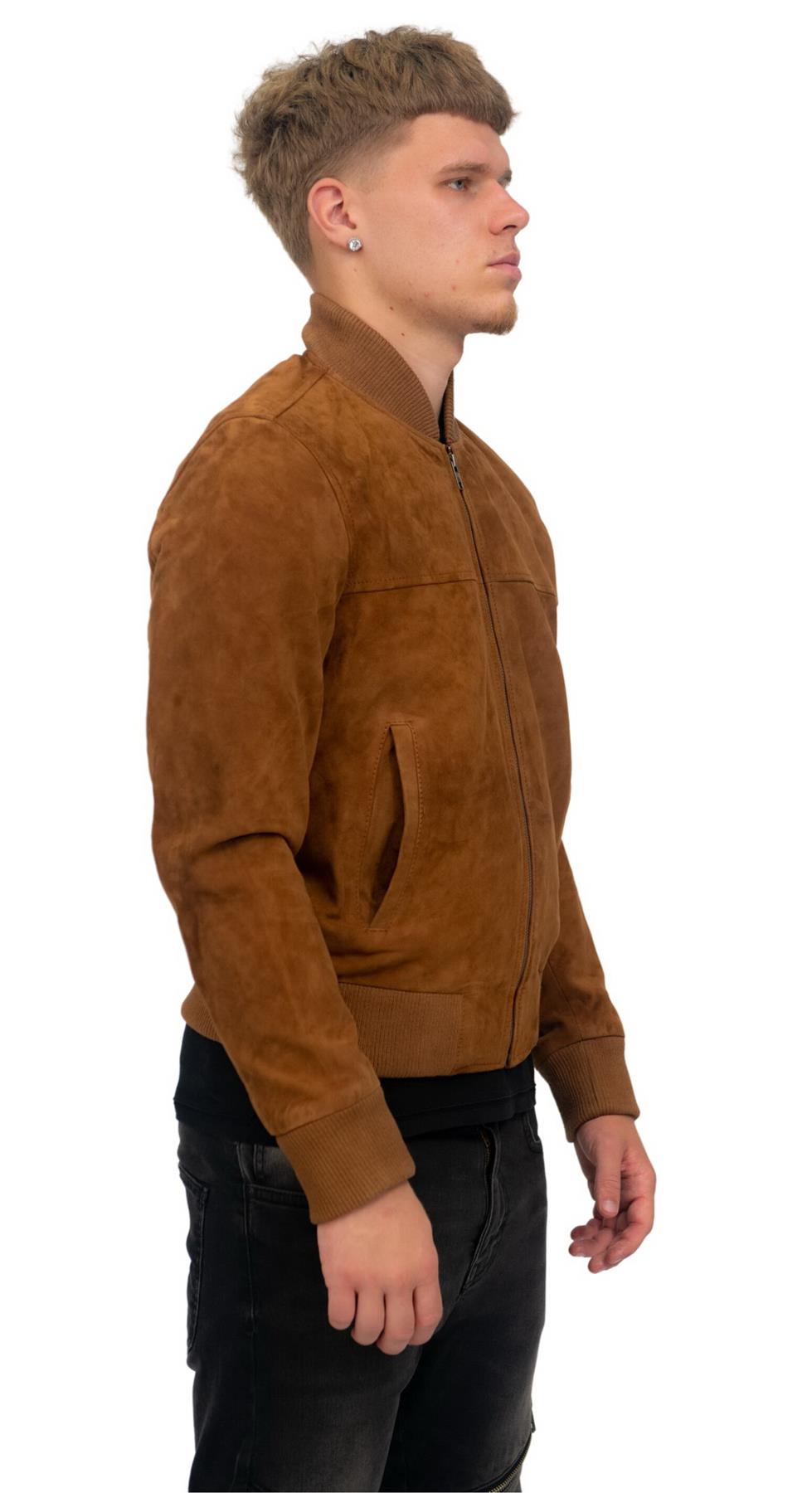 Mens Goat Suede MA-1 Bomber Jacket-Auckland