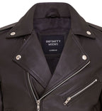Mens Classic Brando Leather Biker Jacket - Heinola