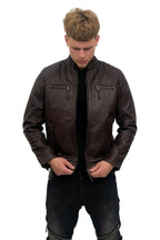 Mens Moto Leather Biker Jacket-Taiwan