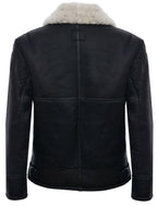 Mens B3 WW2 Leather Sheepskin Aviator Flying Jacket-Charleston