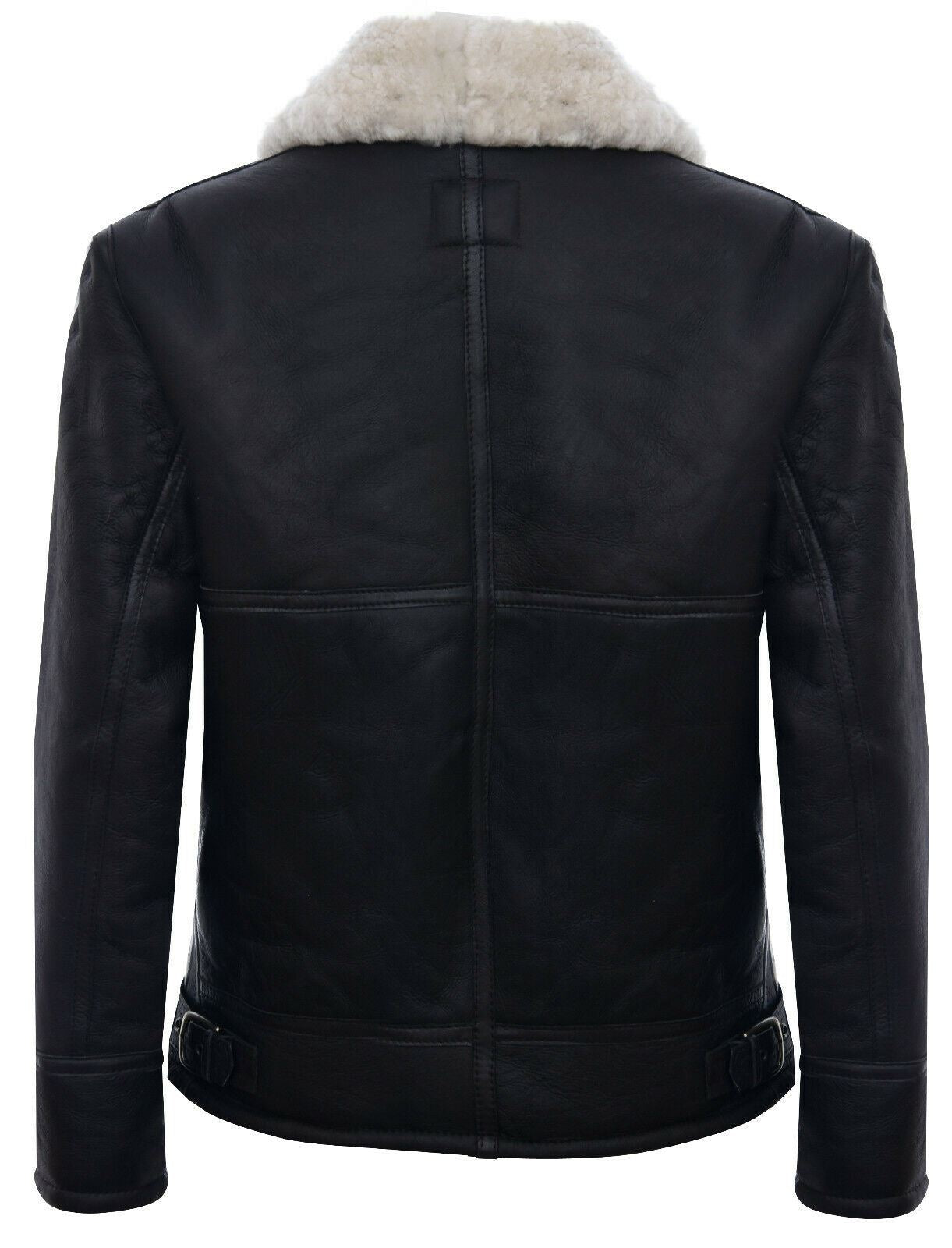 Mens B3 WW2 Leather Sheepskin Aviator Flying Jacket-Charleston