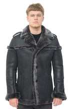Mens Merino Sheepskin Suede Jacket with Tie Belt-Granada