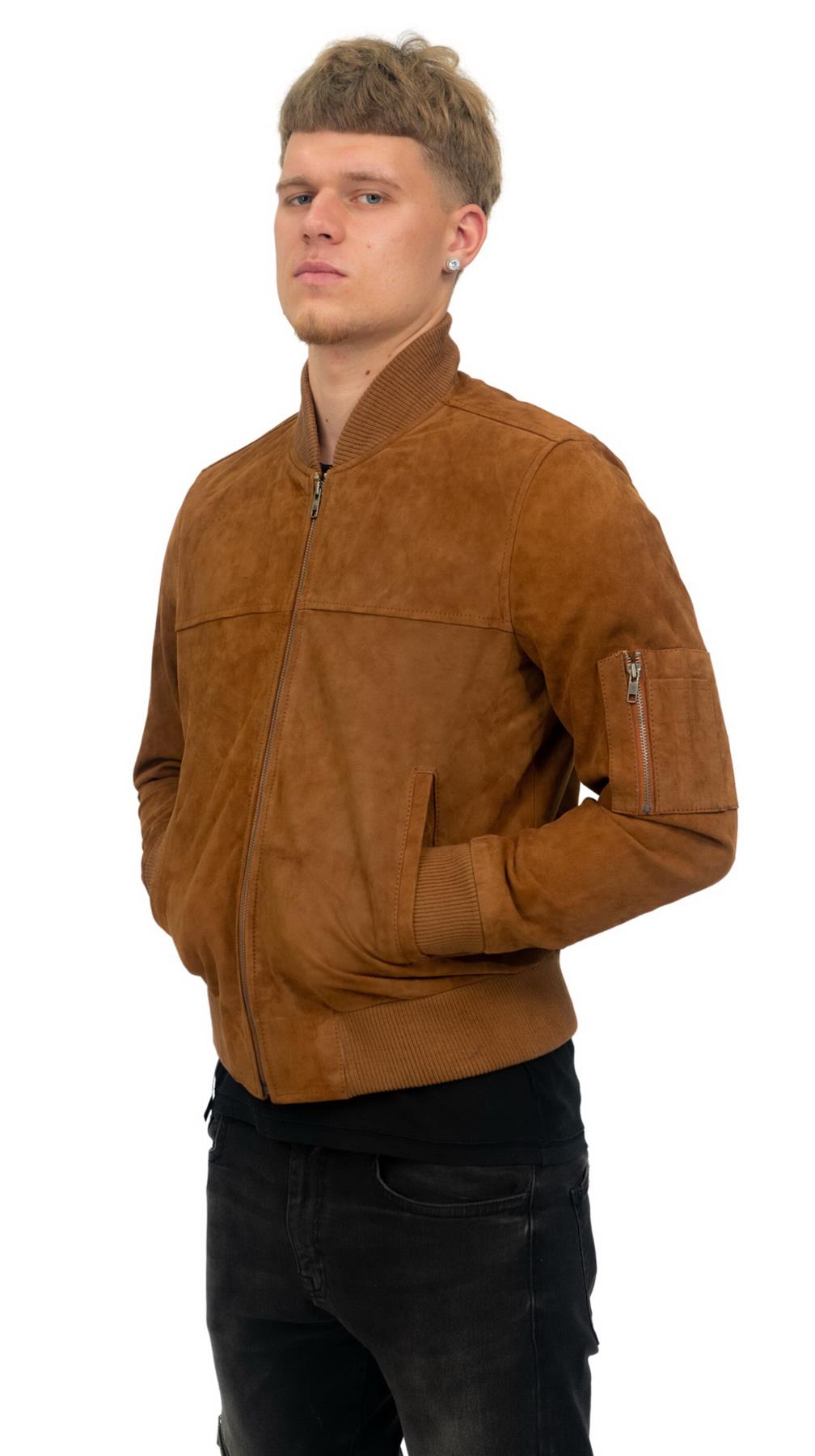 Mens Goat Suede MA-1 Bomber Jacket-Auckland