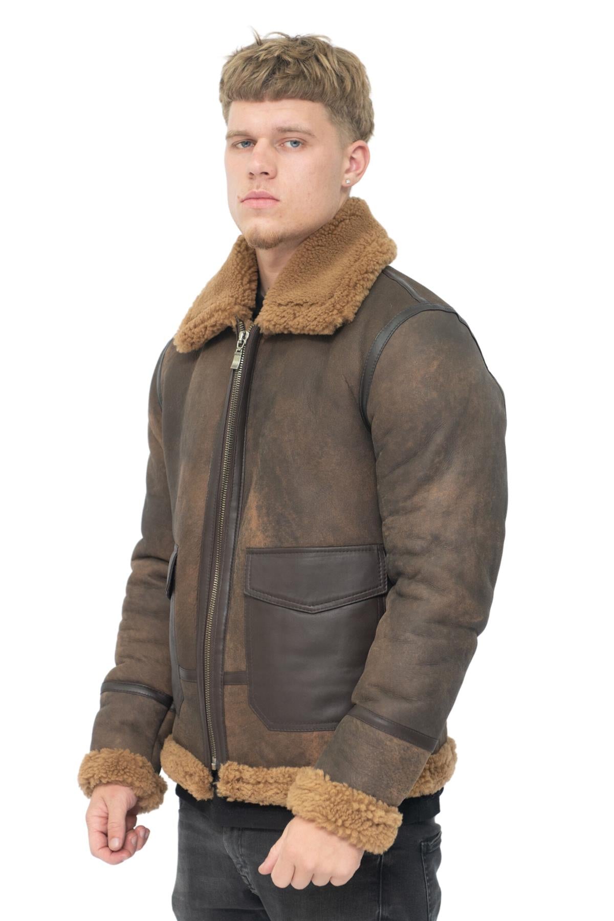 Mens Antique B3 Sheepskin Jacket-Aviles