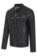 Men's Modern Classic Leather Quilted Biker Jacket - Derry