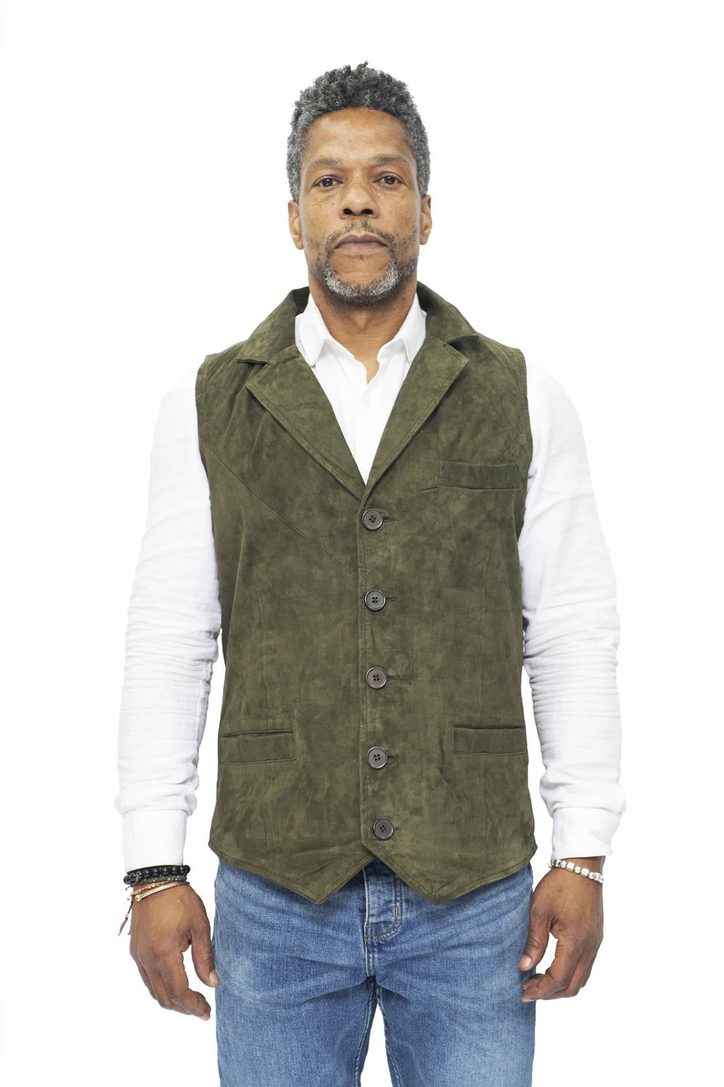 Mens Classic Smooth Goat Suede Leather Waistcoat-Exeter