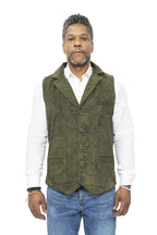 Mens Classic Smooth Goat Suede Leather Waistcoat-Exeter
