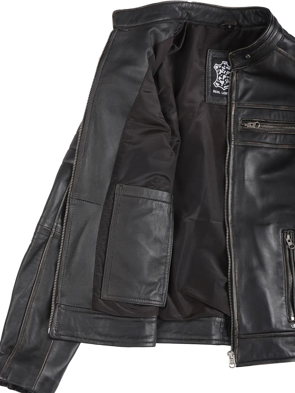 Women's Dark Brown Biker Style Leather Jacket