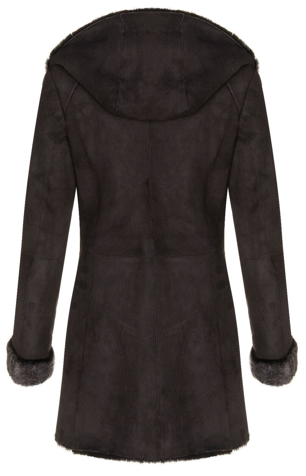 Womens Merino Sheepskin Hooded Coat-Antioch