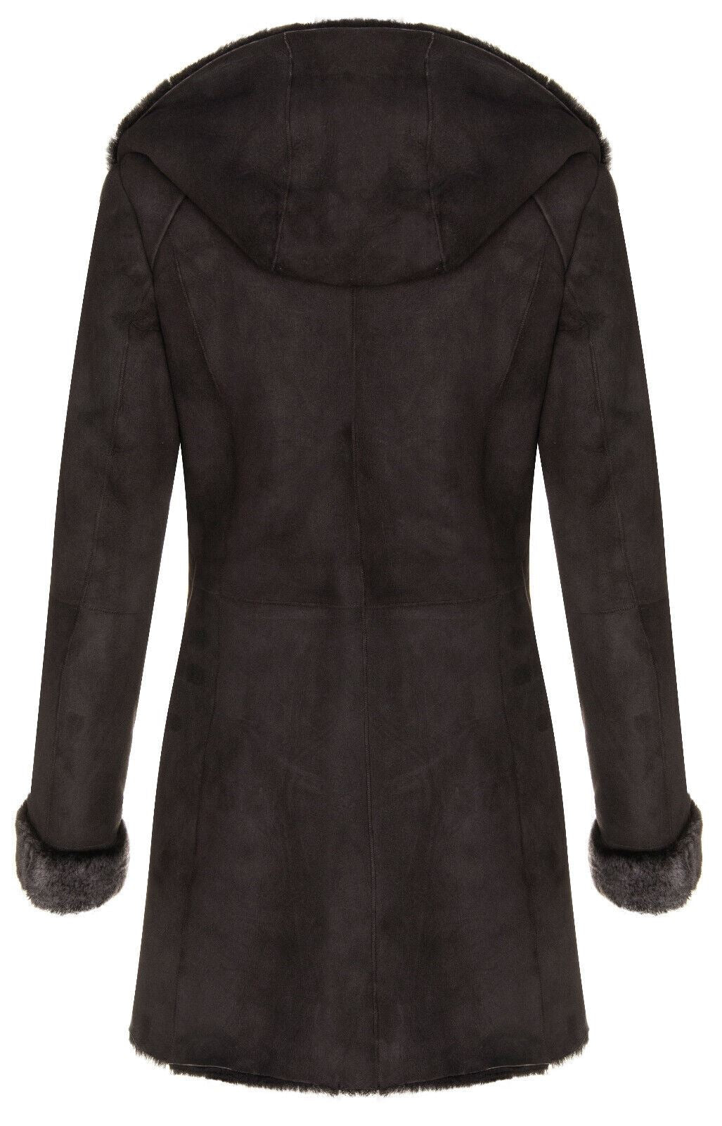 Womens Merino Sheepskin Hooded Coat-Antioch