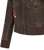 Women's A2 Top Gun Leather Bomber Jacket-Sunbury