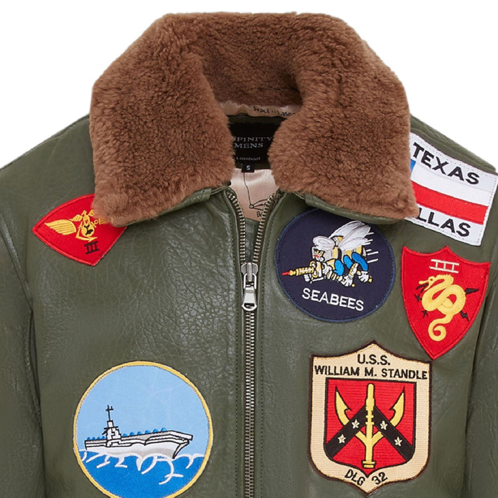 Mens Top Gun A2 Leather Bomber Jacket-San Diego