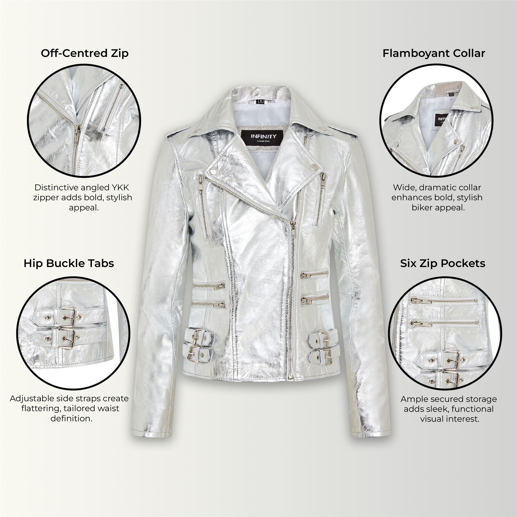 Womens Leather Vintage Brando Biker Jacket-Orlando