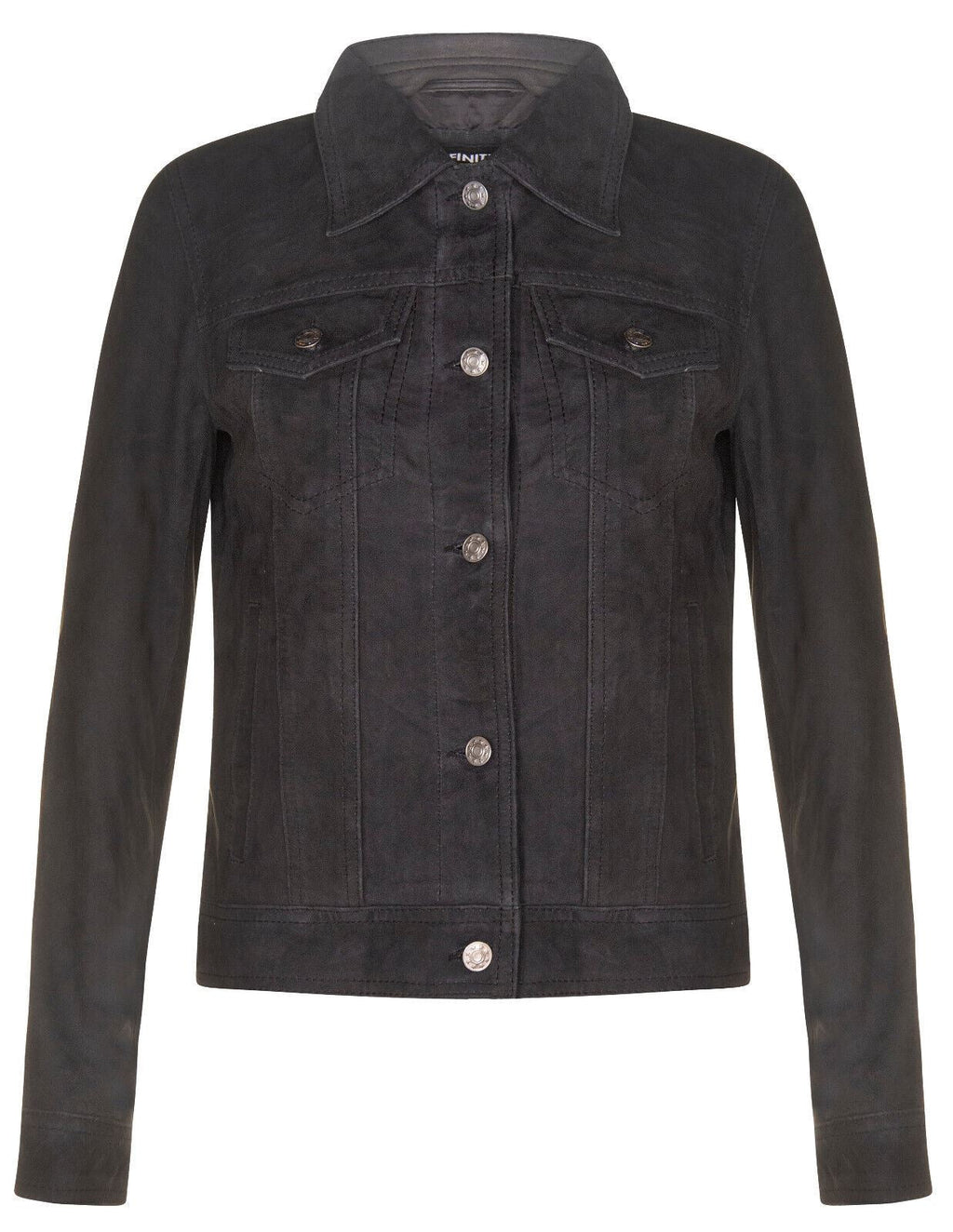 Womens Goat Suede Trucker Jeans Jacket-Astoria