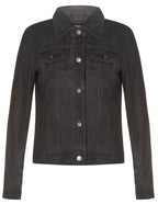 Womens Goat Suede Trucker Jeans Jacket-Astoria