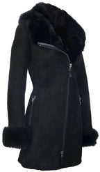 Ladies Suede Merino Sheepskin Coat-Samara