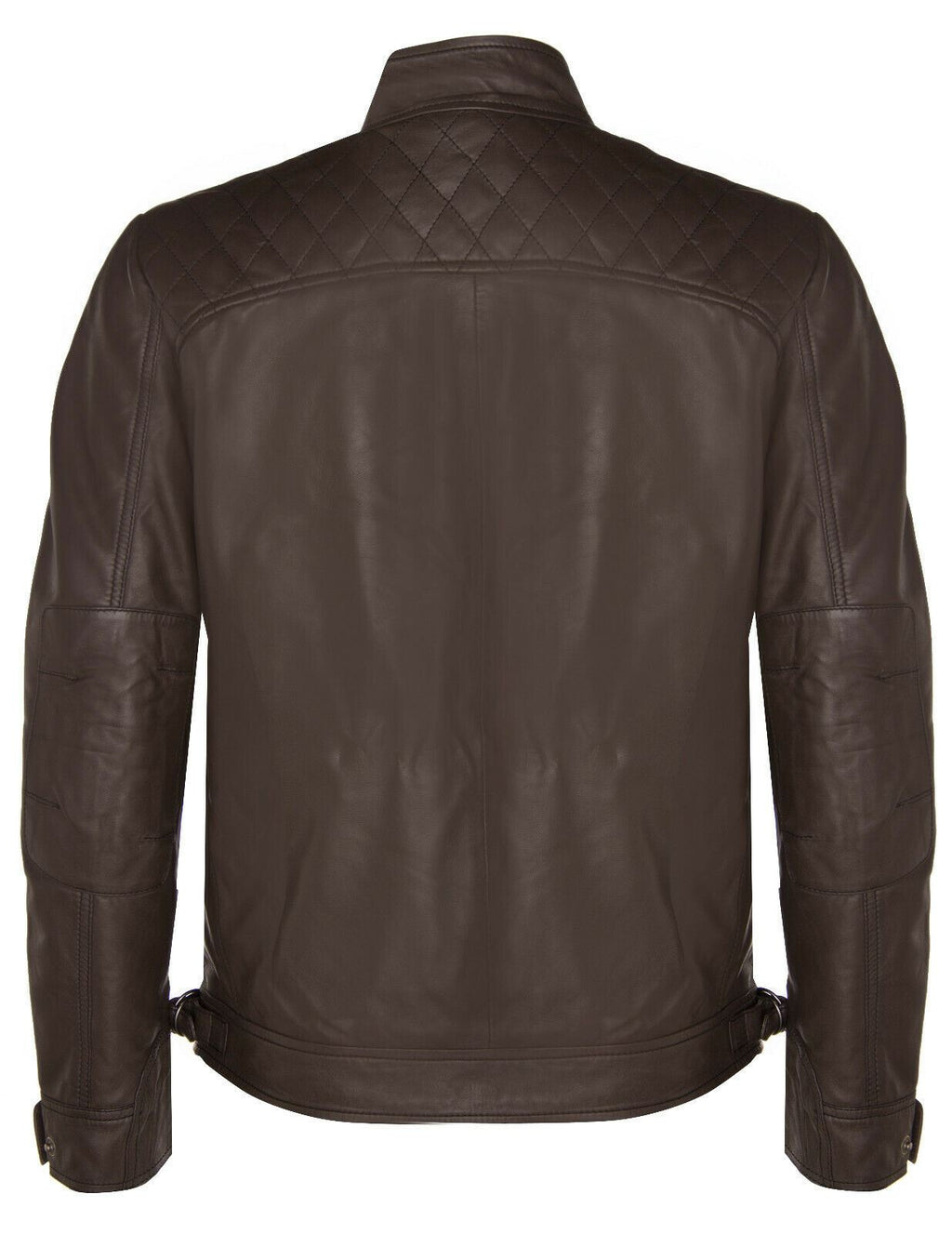 Men's Vintage Leather Quilted Biker Jacket-Monaco