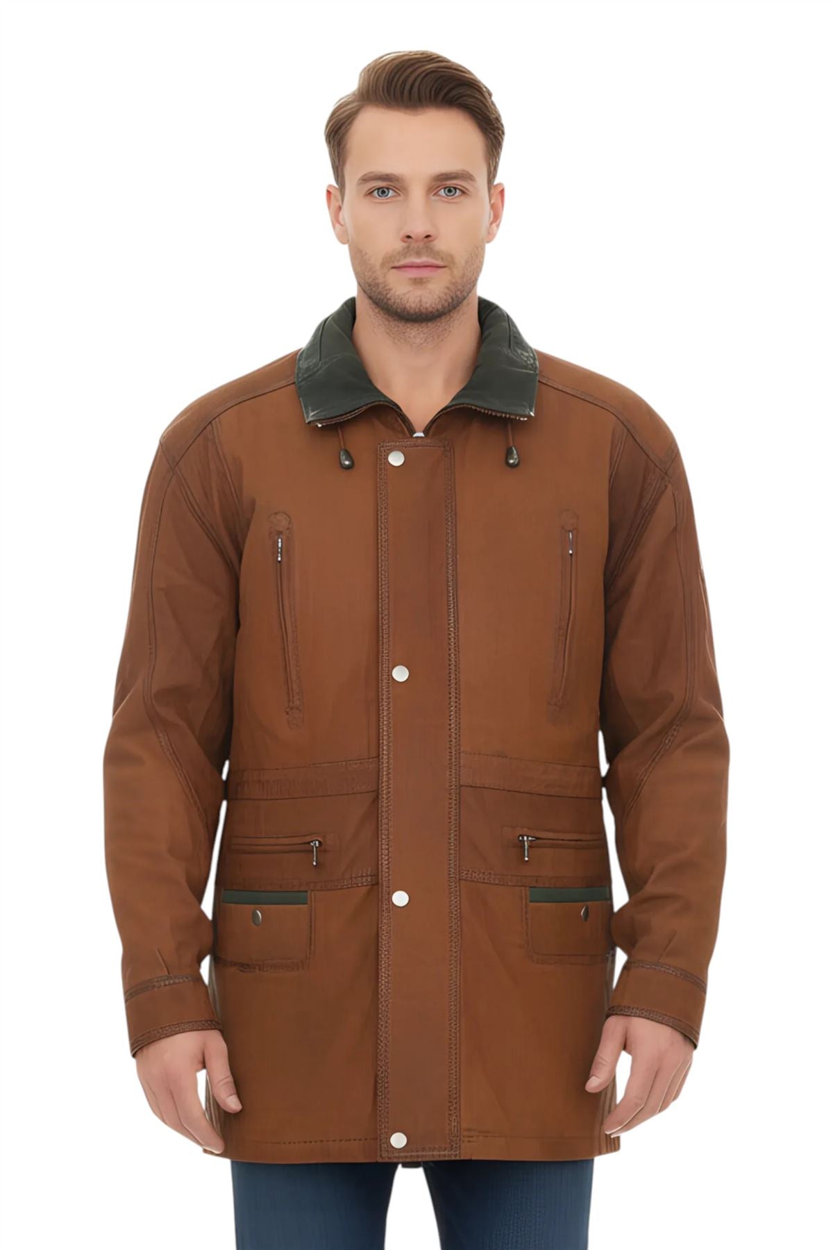 Mens Nubuck Leather Parka Coat-Winnipeg