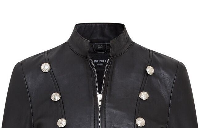 Womens Gothic Full Length Edwardian Leather Coat - Atlanta