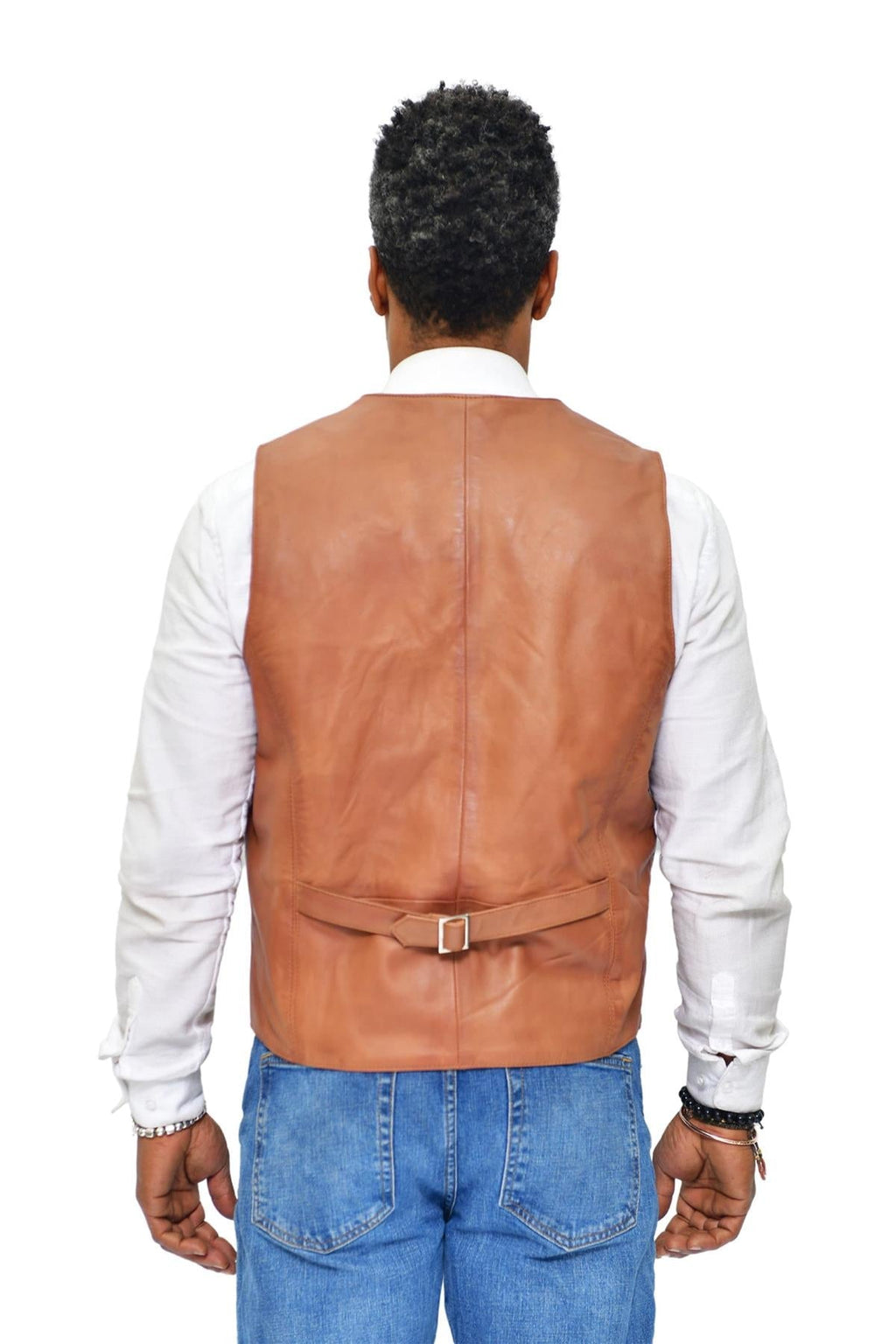 Mens Classic Leather Waistcoat-Chester