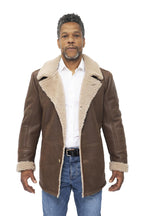 Mens Classic Sheepskin Leather Crombie Jacket-Brisbane