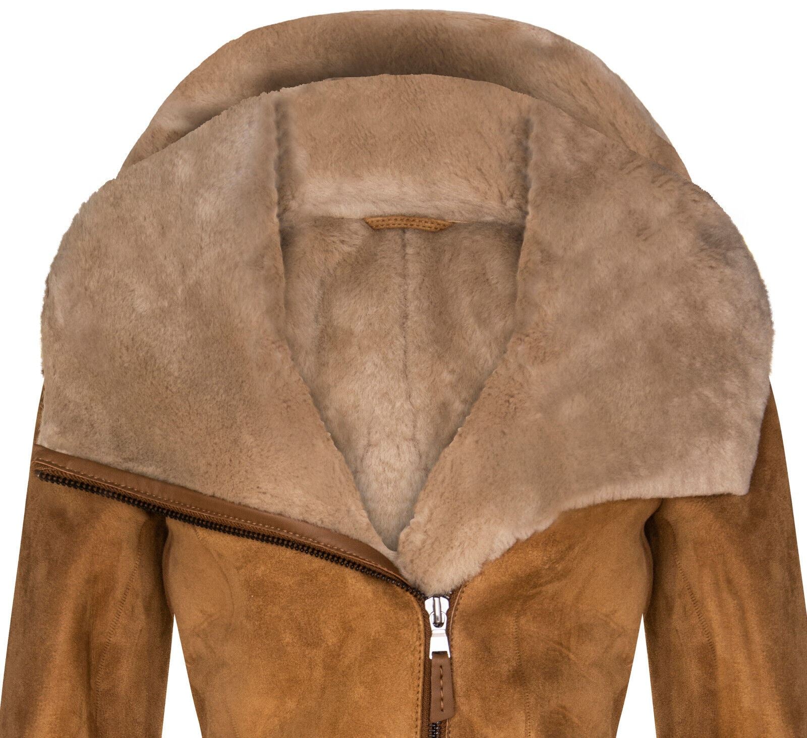 Womens Merino Sheepskin Hooded Coat-Antioch