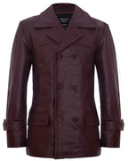 Mens Cowhide Leather Peacoat-Krakaw
