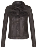 Womens Leather Trucker Jeans Jacket-Anderlecht