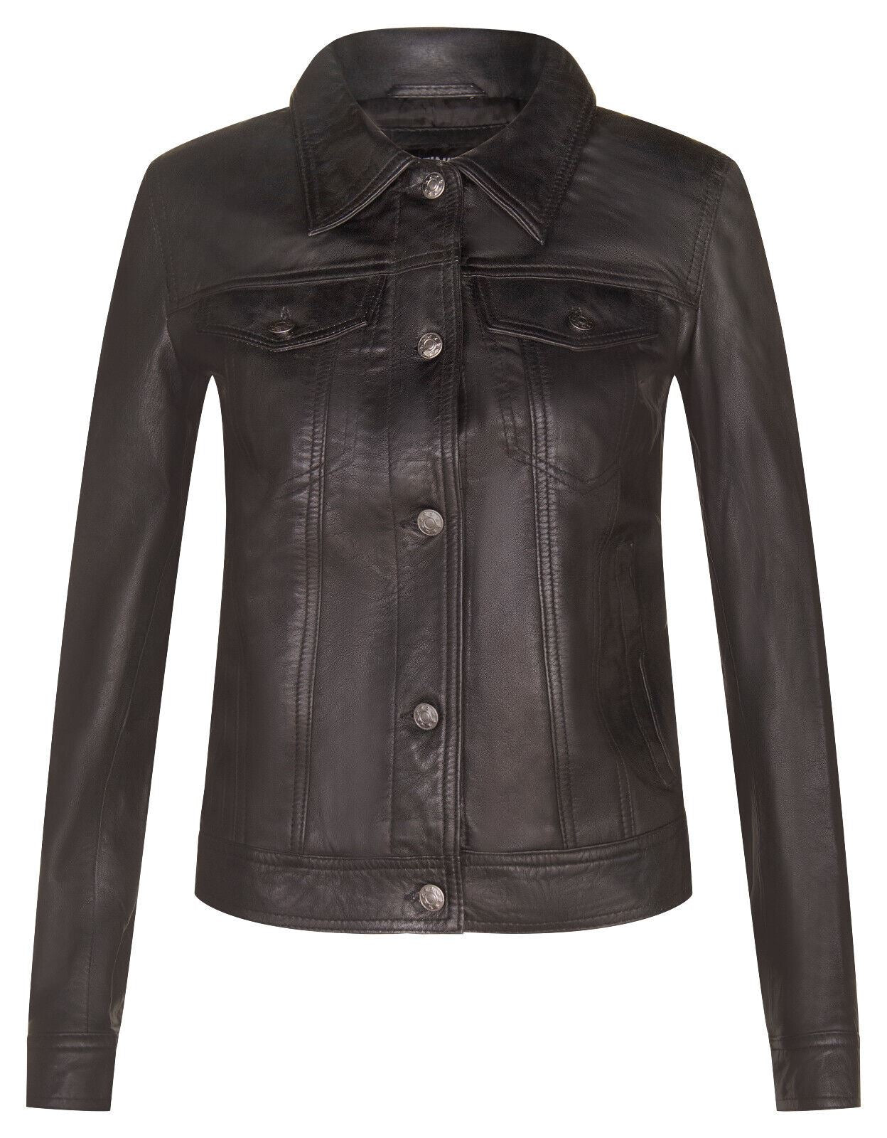 Womens Leather Trucker Jeans Jacket-Anderlecht