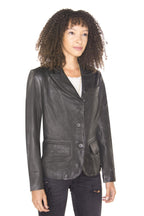 Womens Leather Blazer Jacket-Seregno