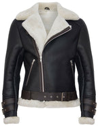 Mens Sheepskin Leather Biker Jacket-Edmonton
