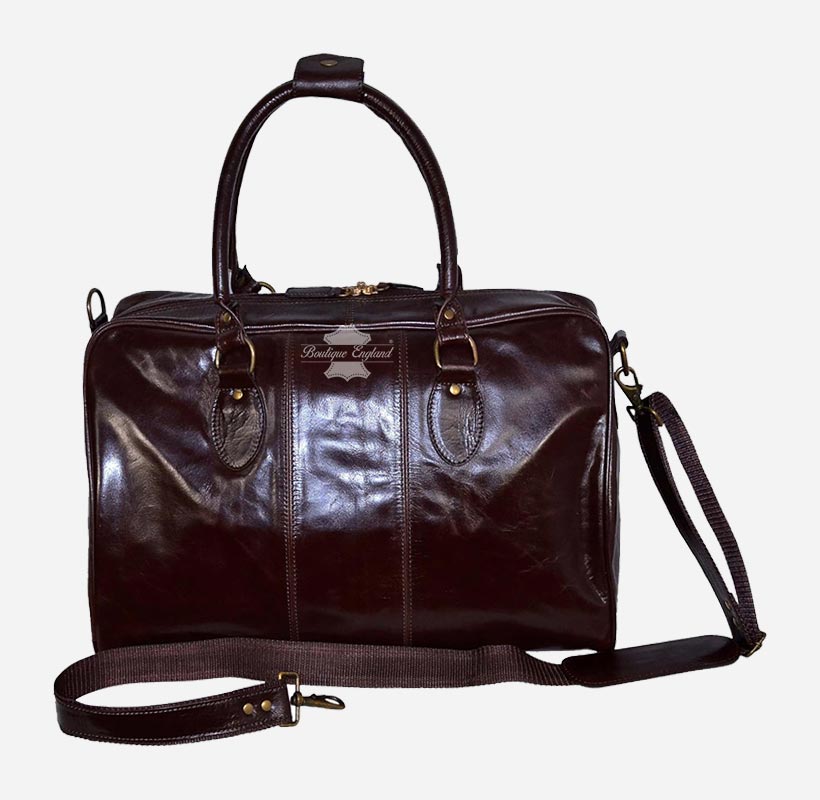 Unisex Leather Holdall Weekend Bag