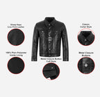 RASHFORD Men's Croc Print Leather Trucker Jacket