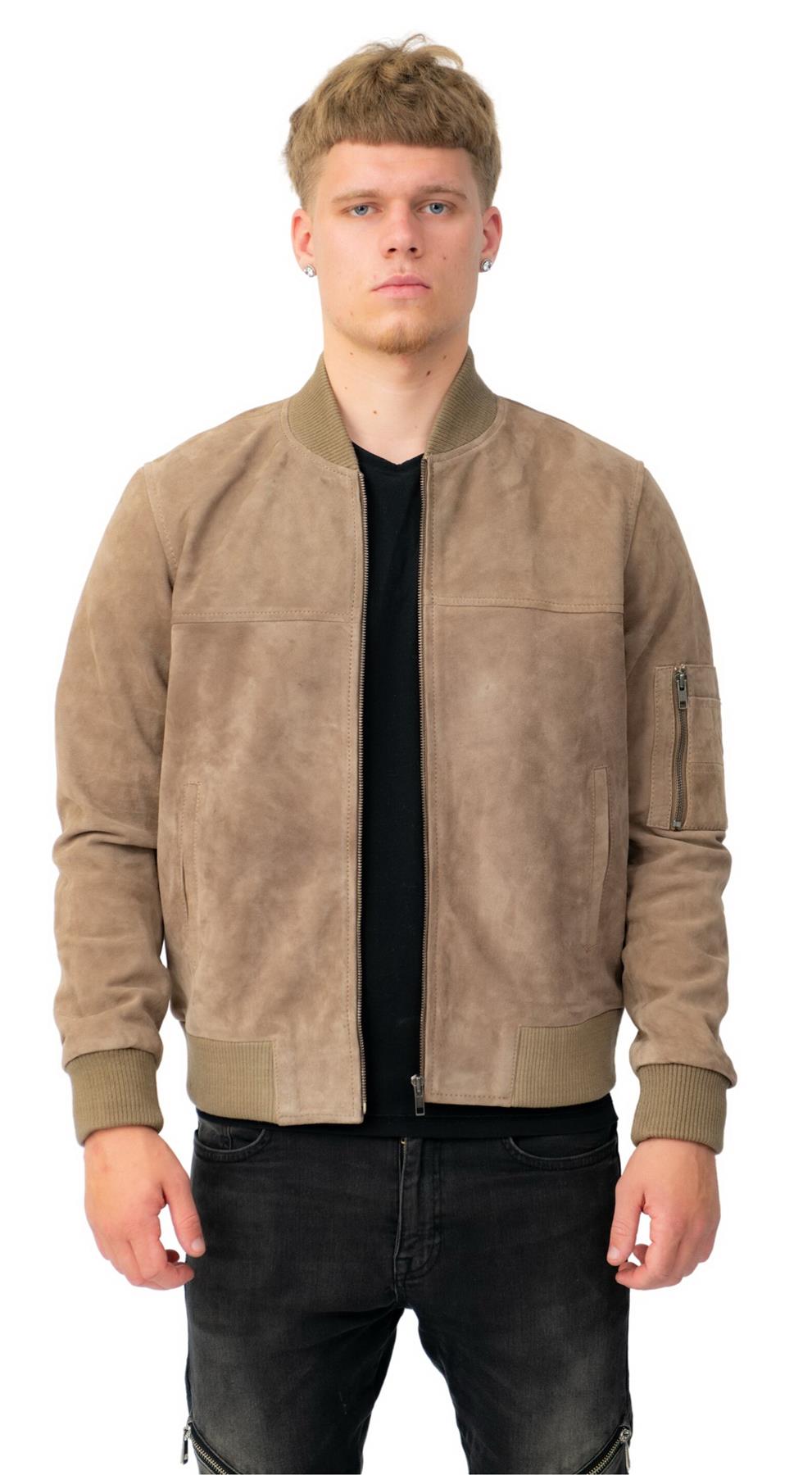 Mens Goat Suede MA-1 Bomber Jacket-Auckland