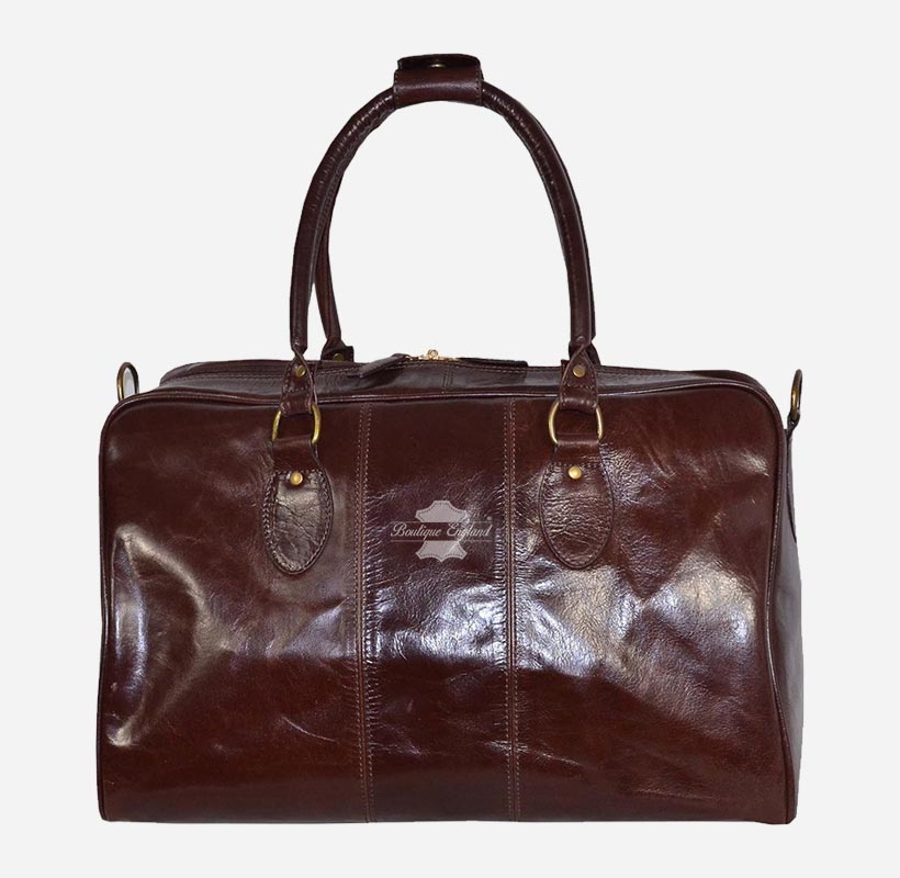 Unisex Leather Holdall Weekend Bag