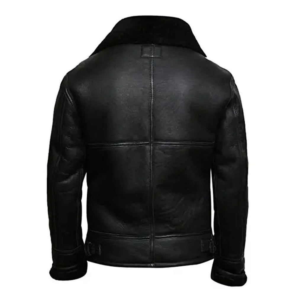 Men's B3 Aviator Shearling Sheepskin Leather Bomber Flying Jacket
