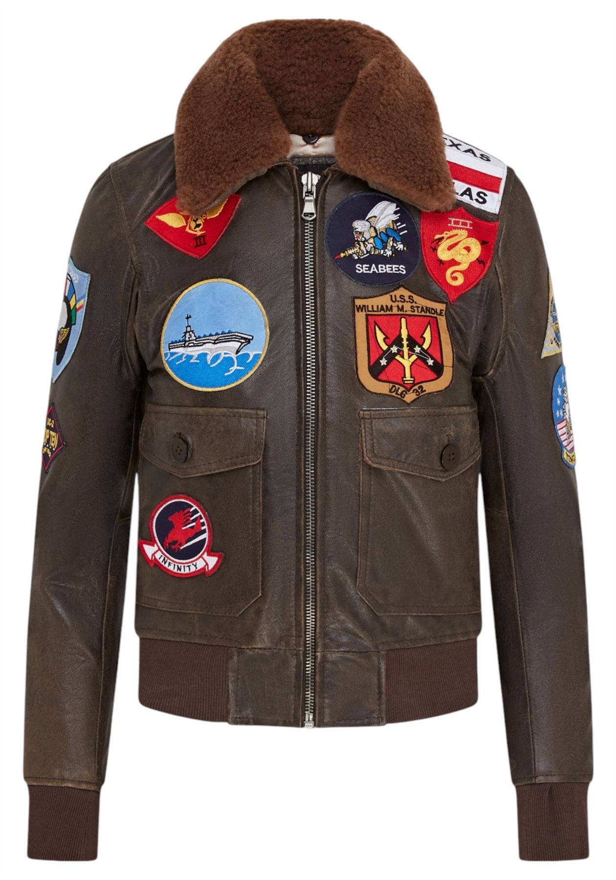 Women's A2 Top Gun Leather Bomber Jacket-Sunbury