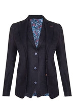 Womens 1920s Navy Blue Wool Classic Retro Vintage Blazer