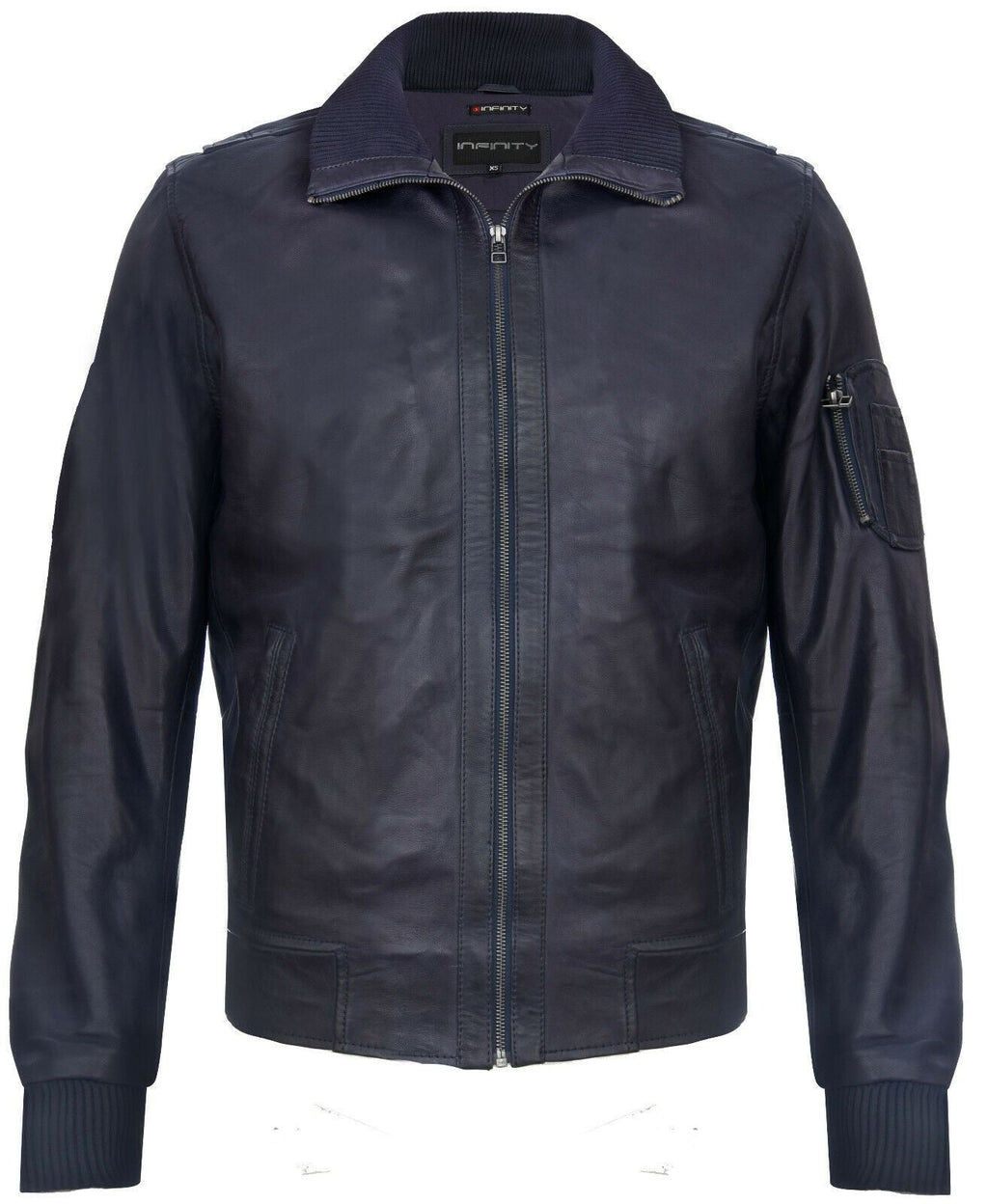 Mens Leather Varsity Bomber Jacket-Adana